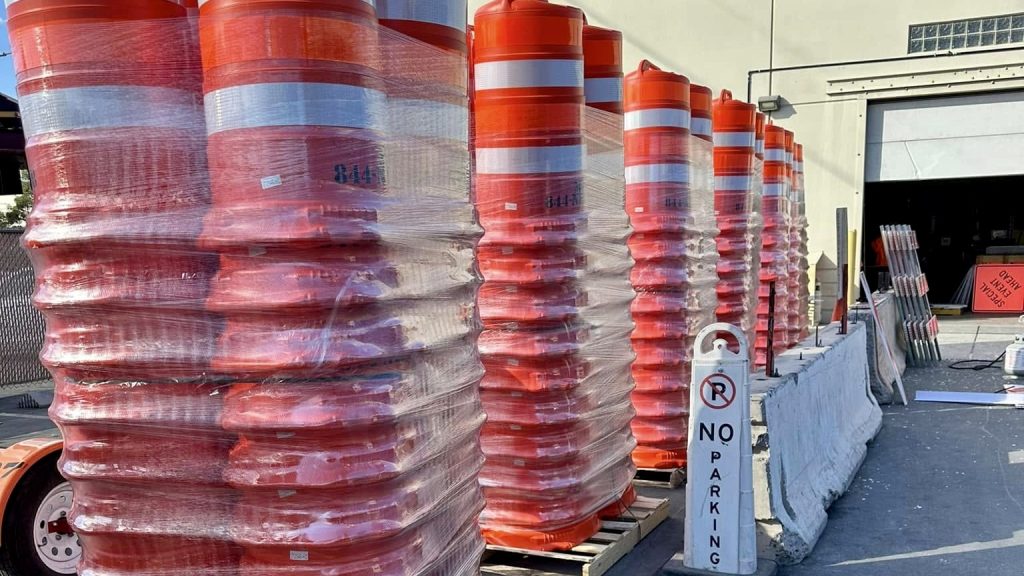 Enough barrels and delineators to meet the needs of the biggest jobs.